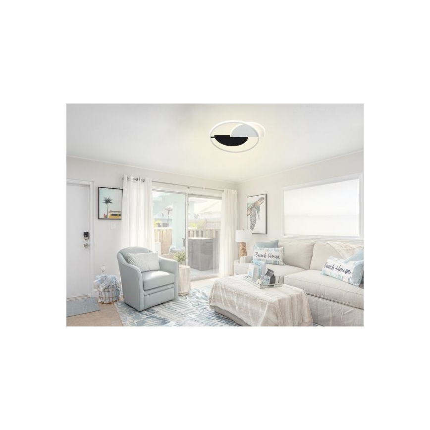 LED Plafon ściemnialny LED/70W/230V 3000-6500K biały/czarny + pilot zdalnego sterowania
