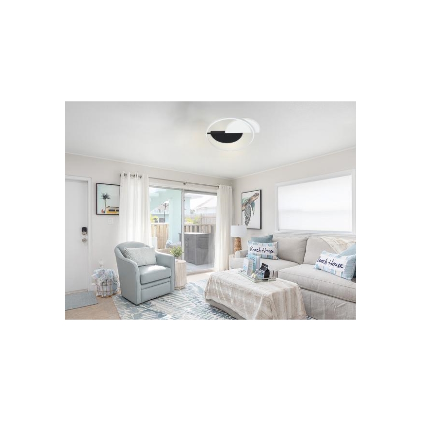 LED Plafon ściemnialny LED/70W/230V 3000-6500K biały/czarny + pilot zdalnego sterowania