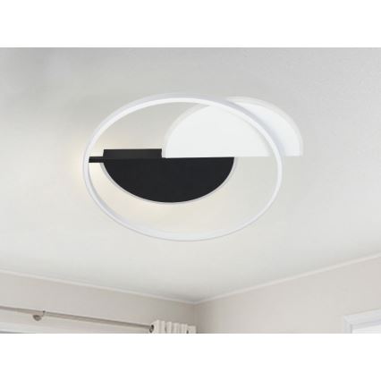 LED Plafon ściemnialny LED/70W/230V 3000-6500K biały/czarny + pilot zdalnego sterowania