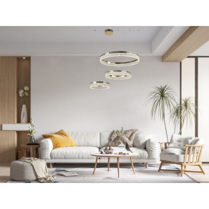 Kryształowy żyrandol LED ściemnialny na lince THALIA LED/120W/230V 3000-6000K + pilot zdalnego sterowania