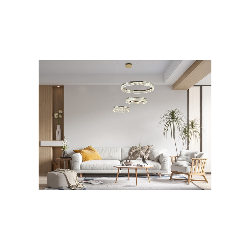 Kryształowy żyrandol LED ściemnialny na lince THALIA LED/120W/230V 3000-6000K + pilot zdalnego sterowania