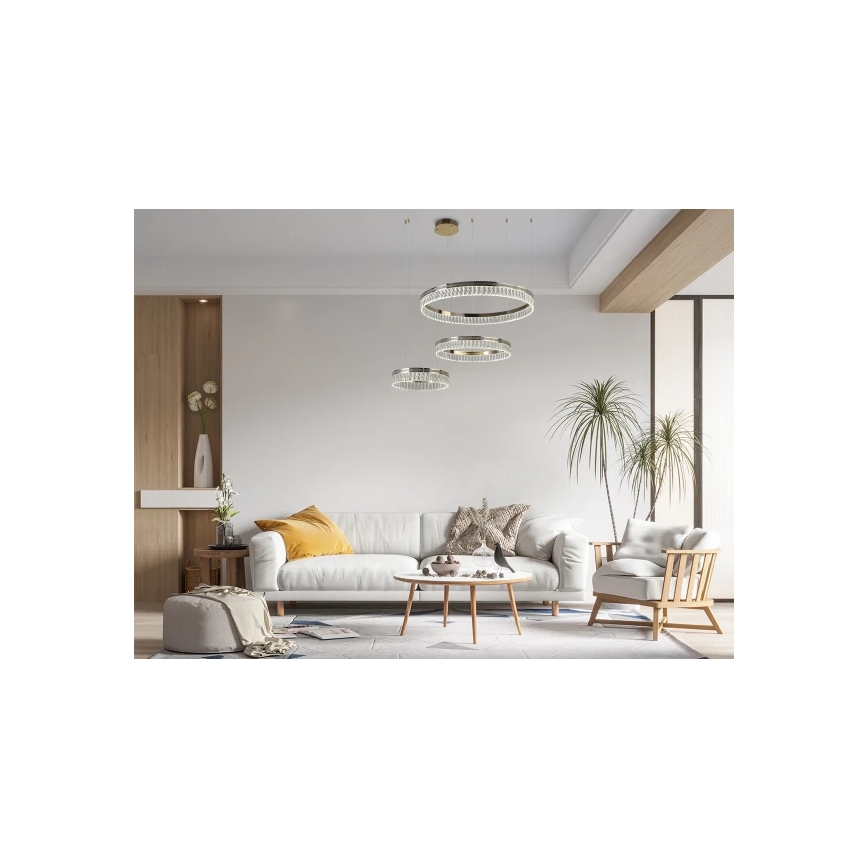 Kryształowy żyrandol LED ściemnialny na lince THALIA LED/120W/230V 3000-6000K + pilot zdalnego sterowania