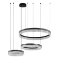Ściemnialny kryształowy żyrandol LED na lince THALIA LED/120W/230V 3000-6000K + pilot zdalnego sterowania