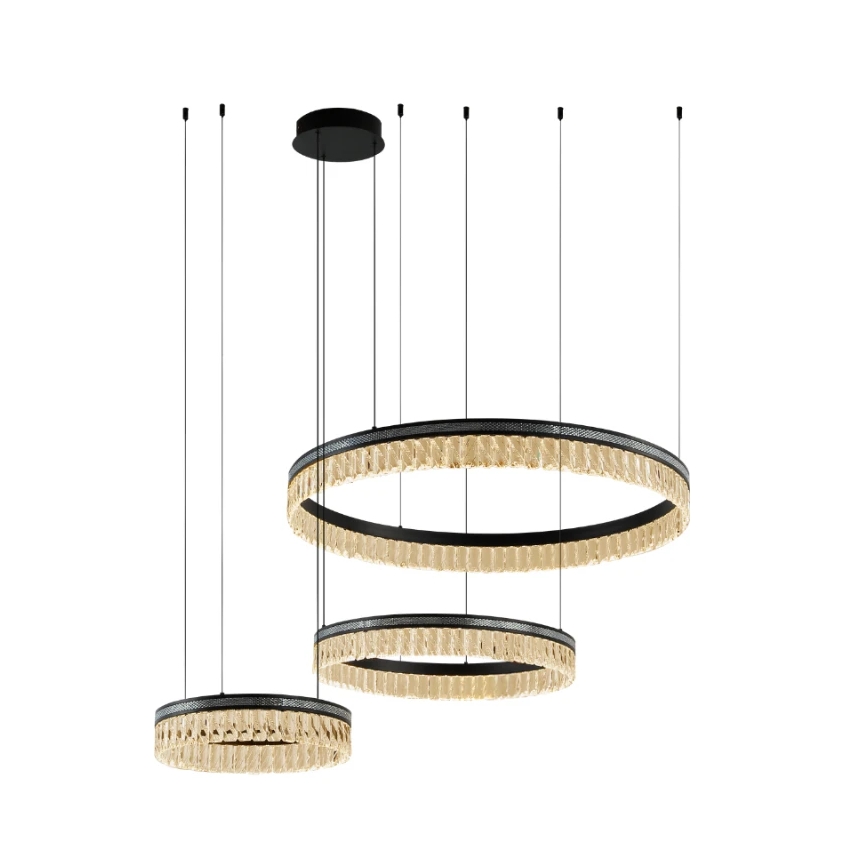 Ściemnialny kryształowy żyrandol LED na lince THALIA LED/120W/230V 3000-6000K + pilot zdalnego sterowania