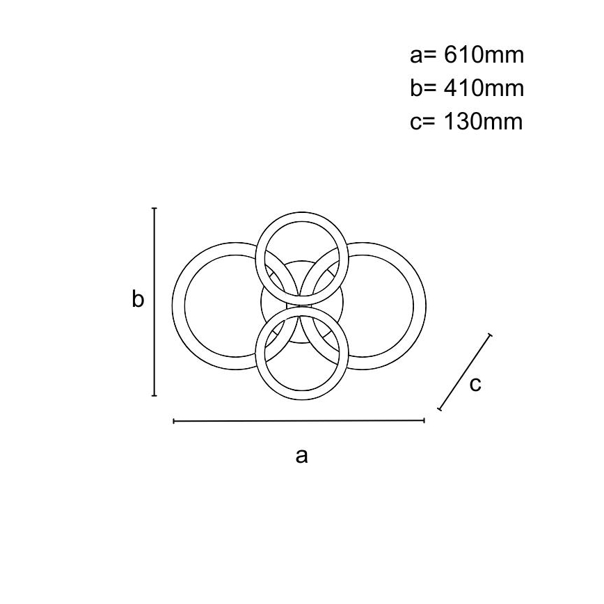Ściemnialny natynkowy żyrandol LED 150W/230V 3000-6500K + pilot zdalnego sterowania