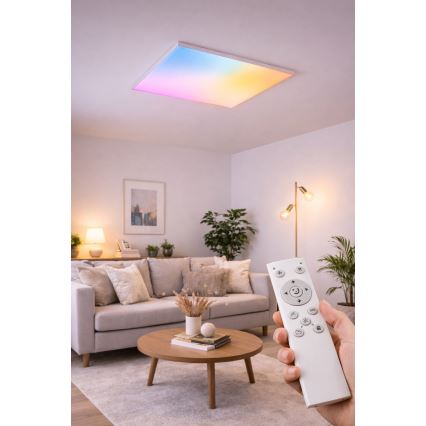 LED RGBW ściemnialny panel natynkowy LED/24W/230V 2700-6500K biały + pilot zdalnego sterowania