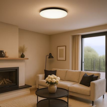 Ściemnialna lampa sufitowa SIENA LED/80W/230V 3000-6000K śr. 75 cm czarna + pilot