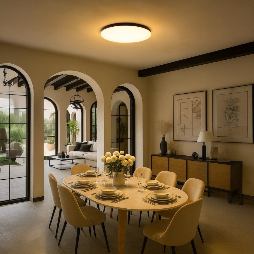 Ściemnialna lampa sufitowa SIENA LED/80W/230V 3000-6000K śr. 75 cm czarna + pilot