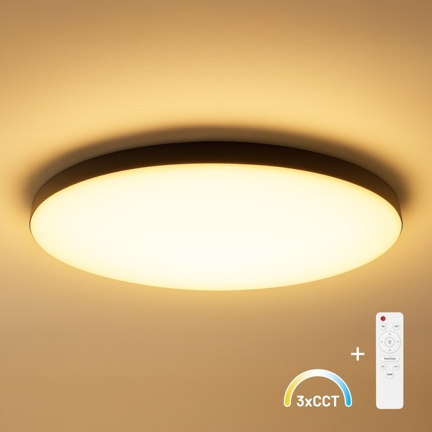 Ściemnialna lampa sufitowa SIENA LED/80W/230V 3000-6000K śr. 75 cm czarna + pilot