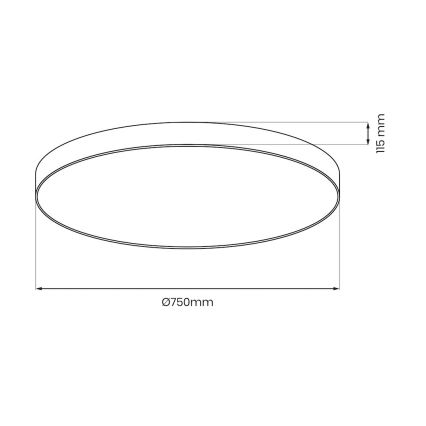 Ściemnialna lampa sufitowa SIENA LED/80W/230V 3000-6000K śr. 75 cm czarna + pilot