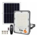 Ściemnialny solarny reflektor LED/100W/3,2V 5000K 10500 mAh IP65 czarny + zdalne sterowanie