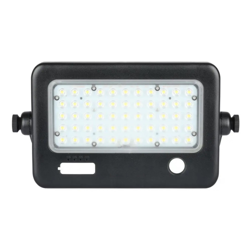 Ściemnialny solarny reflektor LED z czujnikiem LED/10W/3,7V 4000K IP65 7200 mAh + port USB