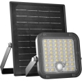 Ściemnialny solarny reflektor LED z czujnikiem LED/10W/3,7V 3000/4000K IP65 3600 mAh + pilot zdalnego sterowania