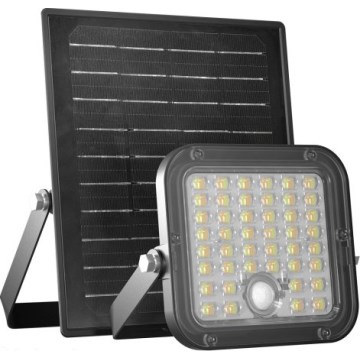 Ściemnialny solarny reflektor LED z czujnikiem LED/10W/3,7V 3000/4000K IP65 3600 mAh + pilot zdalnego sterowania
