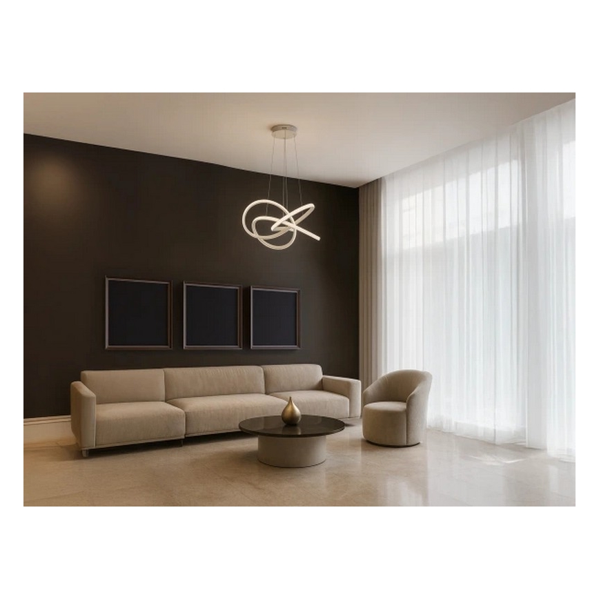 Ściemnialny żyrandol LED na lince LED/95W/230V 3000-6500K śr. 57 cm + pilot zdalnego sterowania