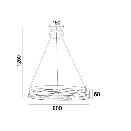 Ściemnialny żyrandol LED na lince ALIANZ LED/45W/230V 3000-6000K śr. 60 cm + pilot zdalnego sterowania