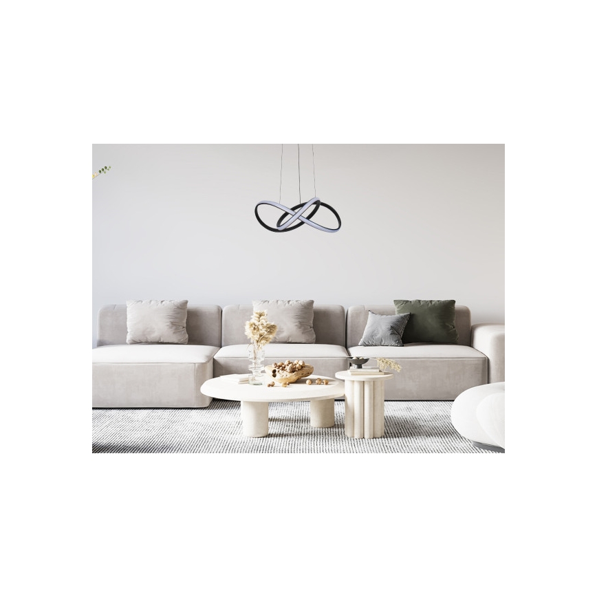 LED Żyrandol na linkach z regulacją jasności LED/65W/230V 3000-6500K Ø 49 cm + pilot zdalnego sterowania