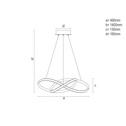 LED Żyrandol na linkach z regulacją jasności LED/65W/230V 3000-6500K Ø 49 cm + pilot zdalnego sterowania
