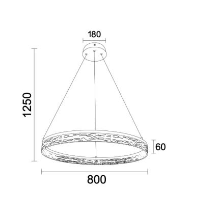 Ściemnialny żyrandol LED na przewodzie ALIANZ LED/60W/230V 3000-6000K śr. 80 cm + zdalne sterowanie