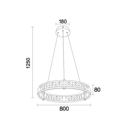 Ściemnialny kryształowy żyrandol na lince ENRIQUE LED/55W//230V 3000-6000K śr. 80 cm + pilot