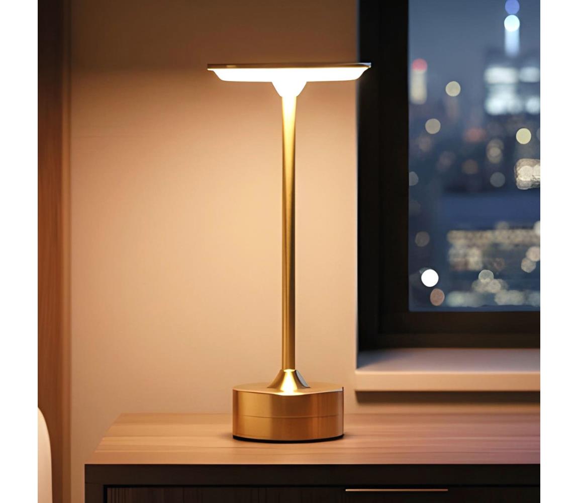 Ściemniana ładowalna lampka biurkowa LED NEW YORK LED/1,8W/5V 1200 mAh złota