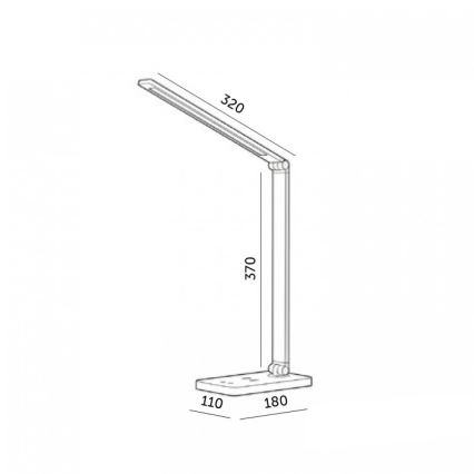 LED Ściemniana lampa biurkowa z bezprzewodowym ładowaniem QI NOBLITE Q LED/7W/230V 3000/4000/6500K czarna