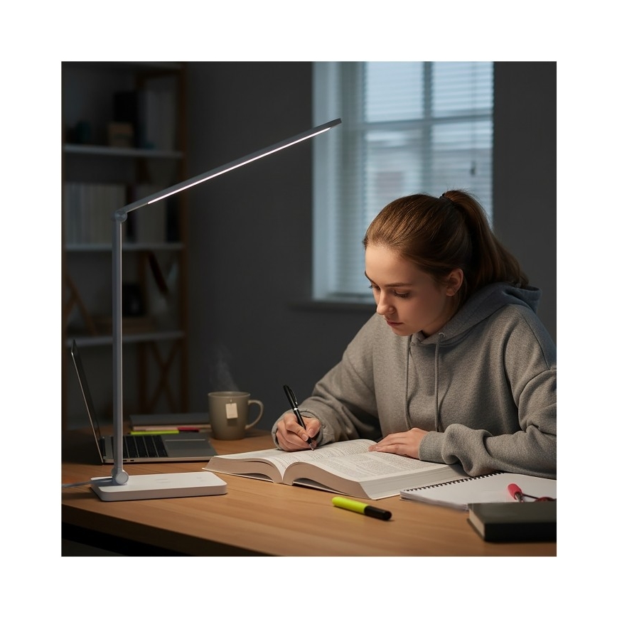 LED ściemniana lampka biurkowa z ładowaniem bezprzewodowym NOBLITE Q LED/7W/230V 3000/4000/6500K biała