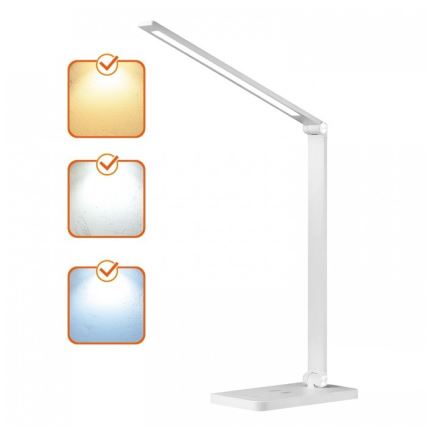 LED ściemniana lampka biurkowa z ładowaniem bezprzewodowym NOBLITE Q LED/7W/230V 3000/4000/6500K biała