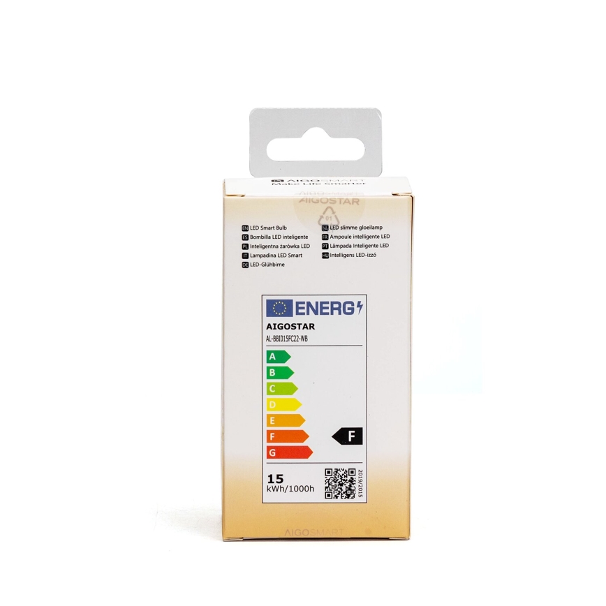 Ściemniana żarówka LED RGBW A60 E27/15W/230V 2700-6500K Wi-Fi - Aigostar