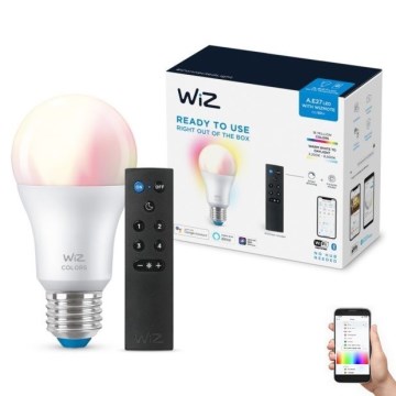 Ściemniana żarówka LED RGBW A60 E27/8,5W/230V 2200-6500K  CRI 90 Wi-Fi + pilot zdalnego sterowania - WiZ