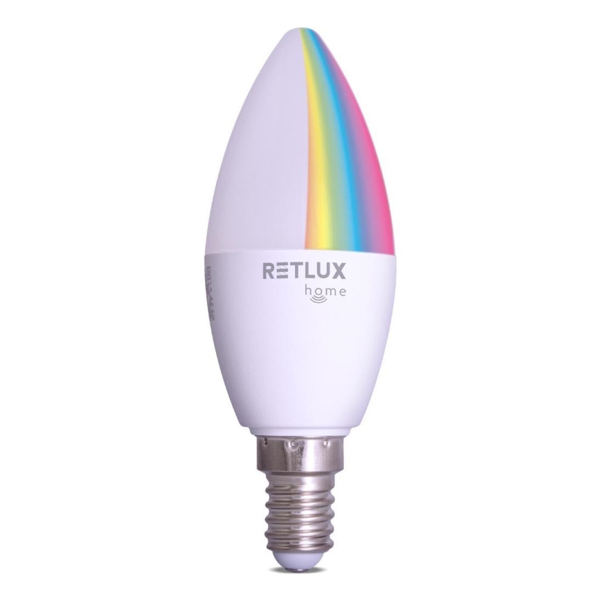 Ściemniana żarówka LED RGBW C37 E14/4,5W/230V 2700-6500K Wi-Fi Tuya