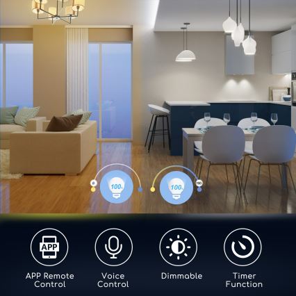 Ściemniana żarówka LED RGBW C37 E27/5W/230V 3000-6500K Wi-Fi - Aigostar