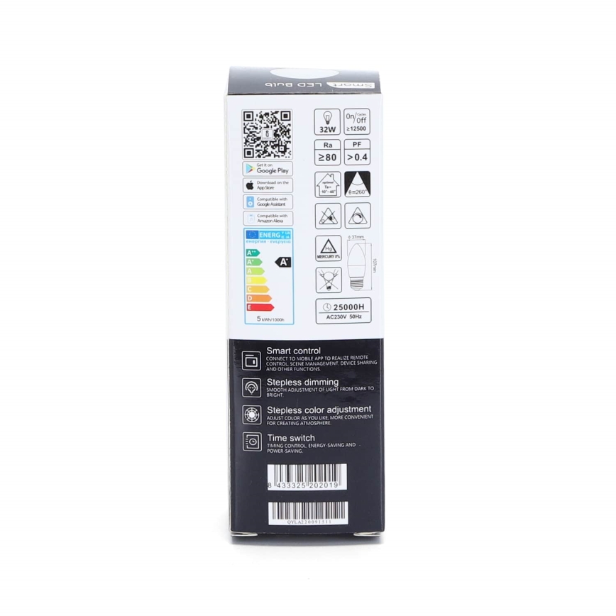 Ściemniana żarówka LED RGBW C37 E27/5W/230V 3000-6500K Wi-Fi - Aigostar