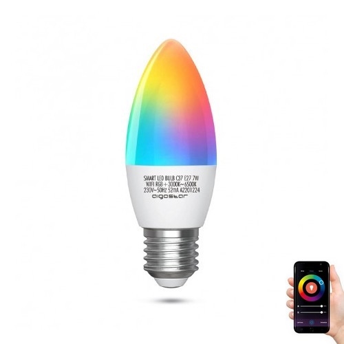 Ściemniana żarówka LED RGBW C37 E27/7W/230V 3000-6500K Wi-Fi - Aigostar