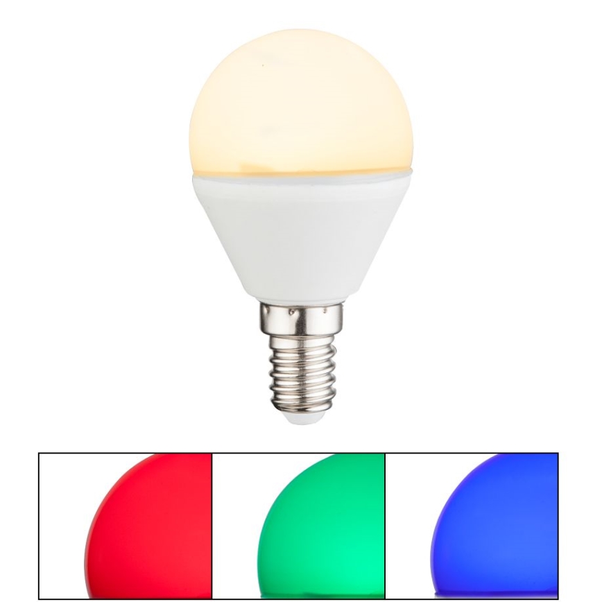 Ściemniana żarówka LED RGBW E14/4,9W/230V 2700K + zdalne sterowanie - Globo