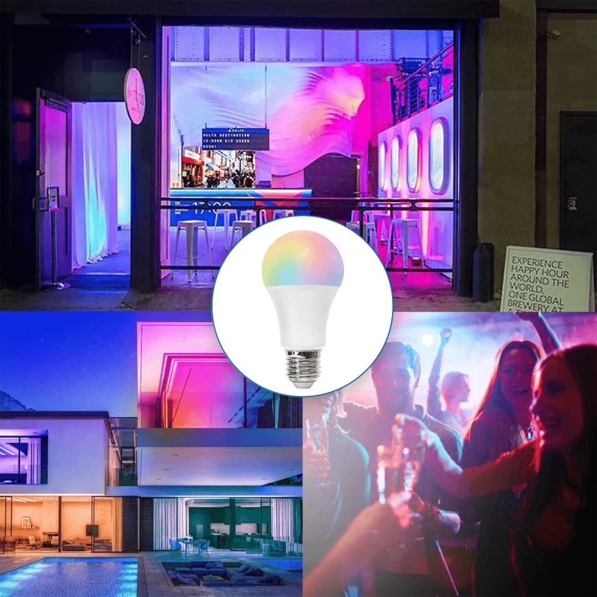 Ściemniana żarówka LED RGBW E27/8W/230V 3000K + Pilot zdalnego sterowania - Aigostar