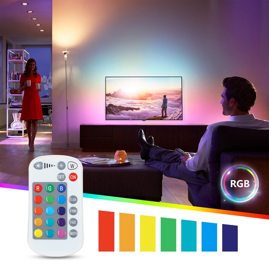 Ściemniana żarówka LED RGBW E27/8W/230V 3000K + Pilot zdalnego sterowania - Aigostar