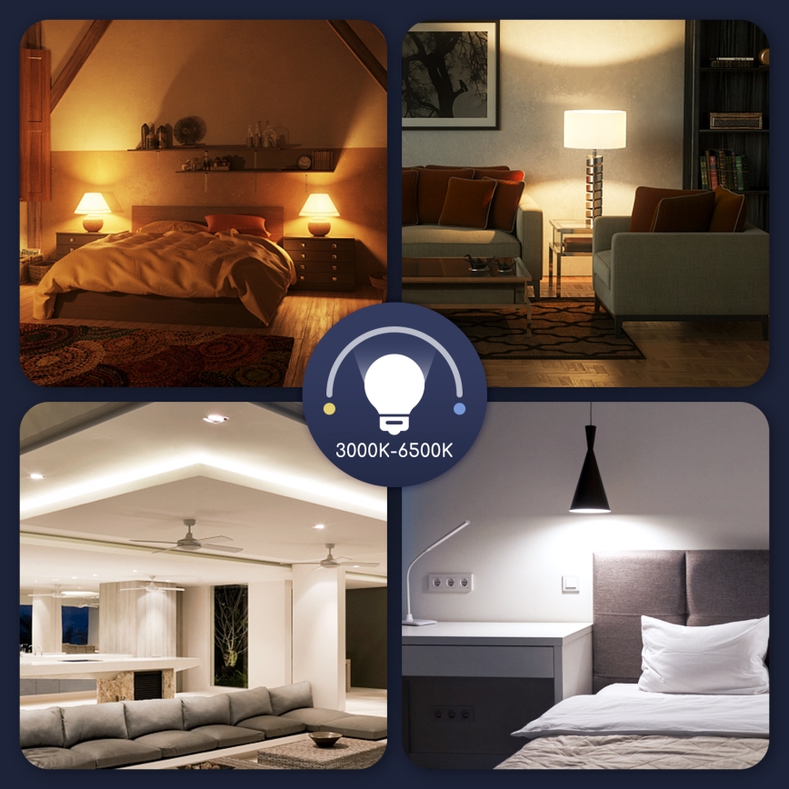 Ściemniana żarówka LED RGBW G45 E27/5W/230V 3000-6500K Wi-Fi - Aigostar