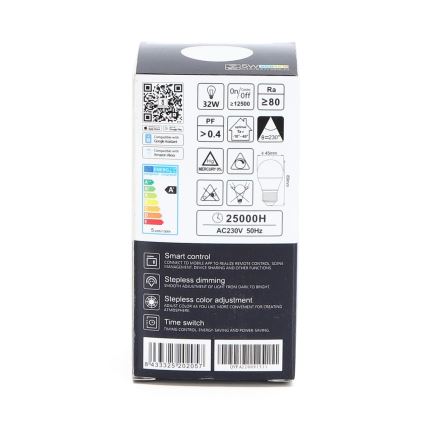 Ściemniana żarówka LED RGBW G45 E27/5W/230V 3000-6500K Wi-Fi - Aigostar