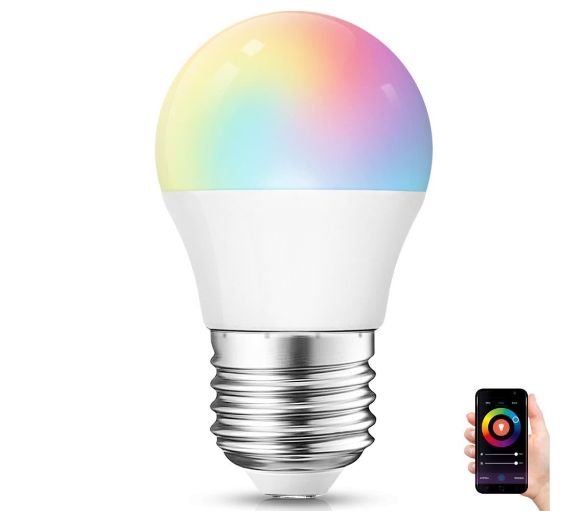Ściemniana żarówka LED RGBW G45 E27/6,5W/230V 2700-6500K Wi-Fi -
