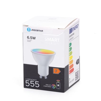 Ściemniana żarówka LED RGBW GU10/6,5W/230V 2700-6500K Wi-Fi - Aigostar