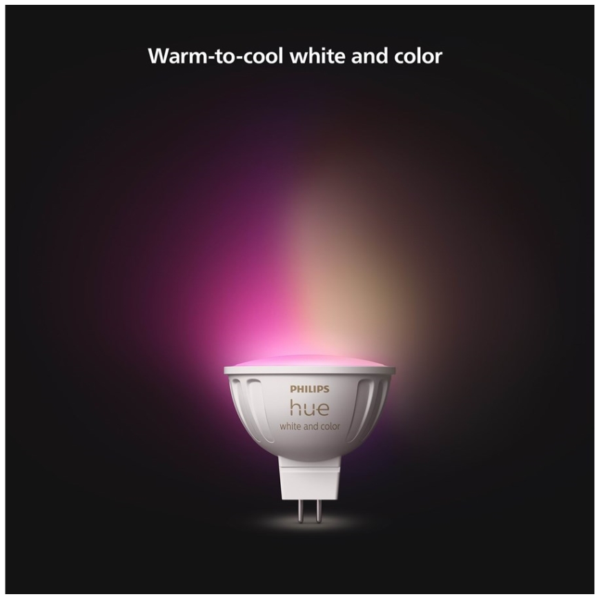 Ściemniana żarówka LED RGBW Philips Hue White And Color Ambiance GU5,3/MR16/6,3W/12V 2000-6500K