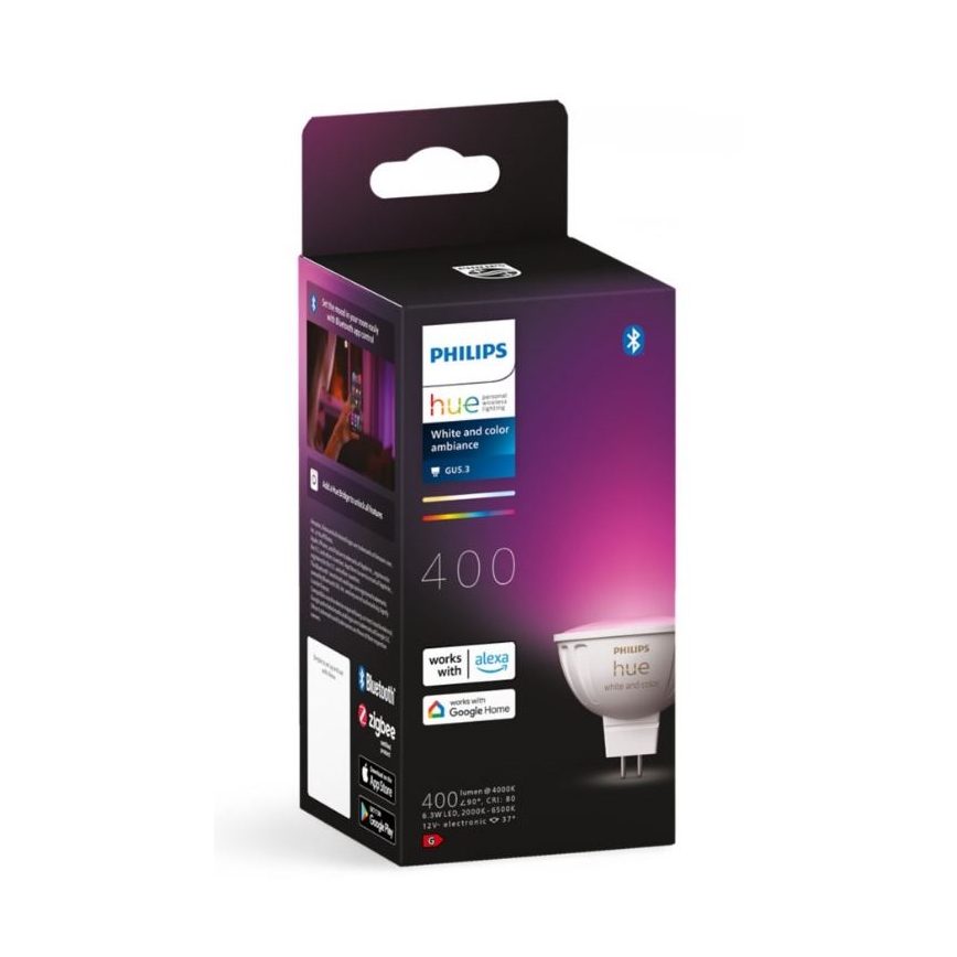 Ściemniana żarówka LED RGBW Philips Hue White And Color Ambiance GU5,3/MR16/6,3W/12V 2000-6500K