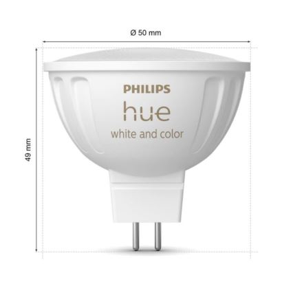 Ściemniana żarówka LED RGBW Philips Hue White And Color Ambiance GU5,3/MR16/6,3W/12V 2000-6500K