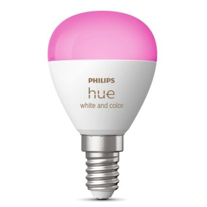 Ściemniana żarówka LED RGBW Philips Hue White And Color Ambiance P45 E14/5,1W/230V 2000-6500K