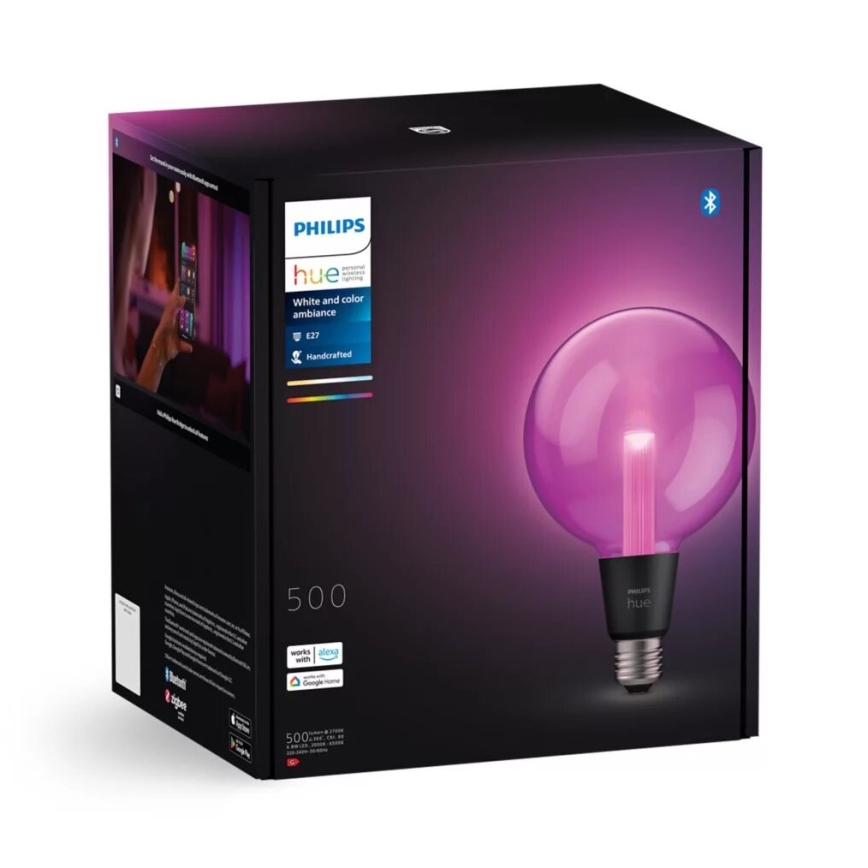Ściemniana żarówka LED RGBW Philips Hue White And Color Ambiance G125 E27/6,8W/230V 2000-6500K