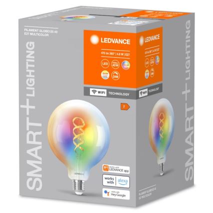 Ściemniana żarówka LED RGBW SMART+ FILAMENT E27/4,8W/230V 2700-6500K Wi-Fi - Ledvance