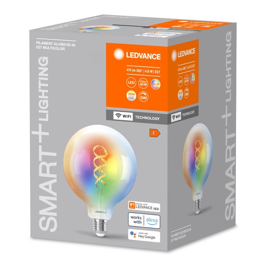 Ściemniana żarówka LED RGBW SMART+ FILAMENT E27/4,8W/230V 2700-6500K Wi-Fi - Ledvance