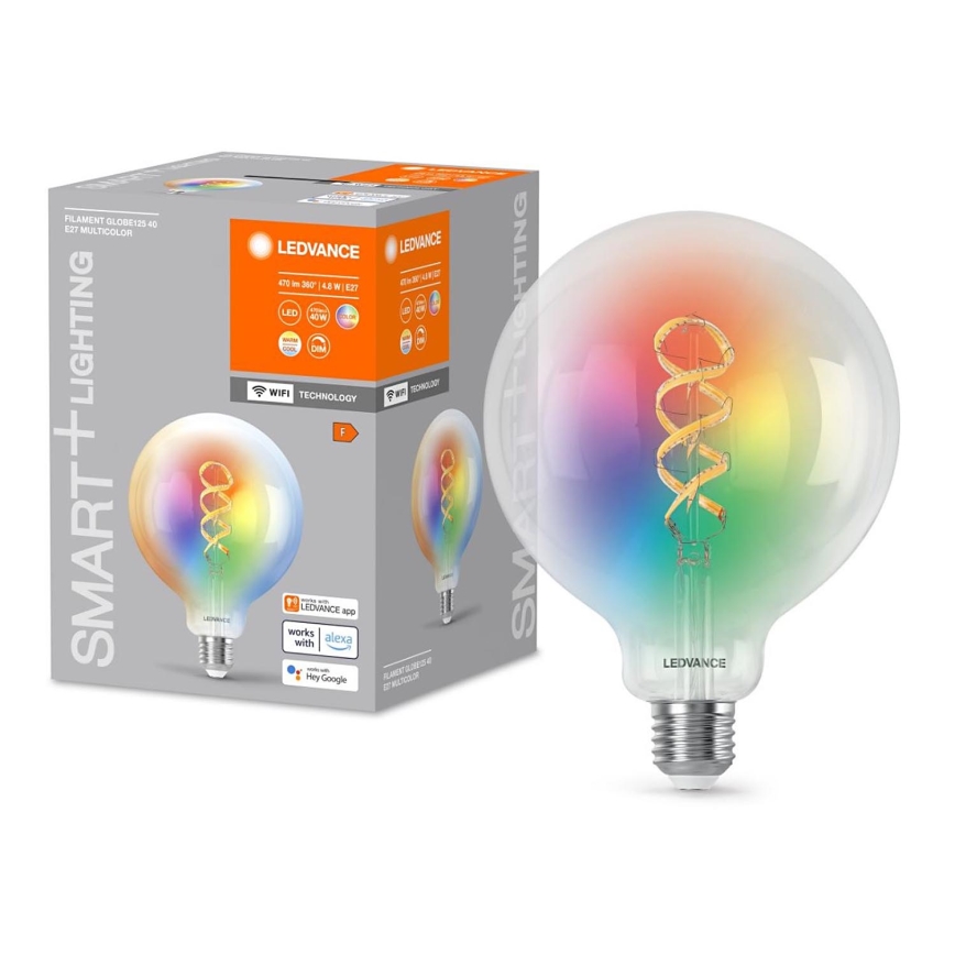 Ściemniana żarówka LED RGBW SMART+ FILAMENT E27/4,8W/230V 2700-6500K Wi-Fi - Ledvance