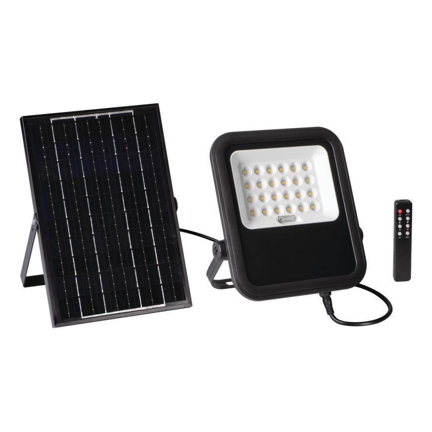 Ściemniane oświetlenie punktowe LED z panelem solarnym i czujnikiem zmierzchu LED/10W/10000 mAh 3,2V IP65 + pilot zdalnego sterowania